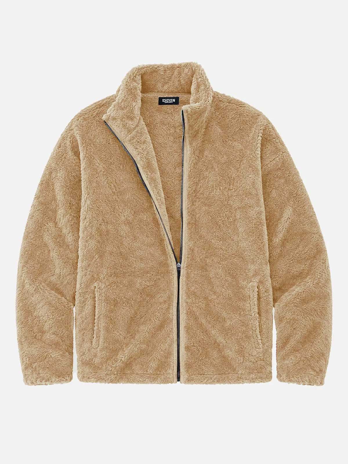 Men's Cozy Fleece Slim Fit Zip-Up Jacket 