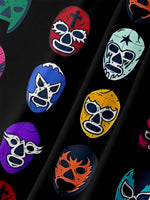 Men's Mexican Luche Libre Wrestling Masks Short Sleeve Casual Shirt ElevenOasis