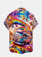 Men's Psychedelic Hippie VW Minivan Short Sleeve Shirt Eleven Oasis