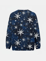 Navy and White Star Pattern Knitted Sweatshirt Eleven Oasis