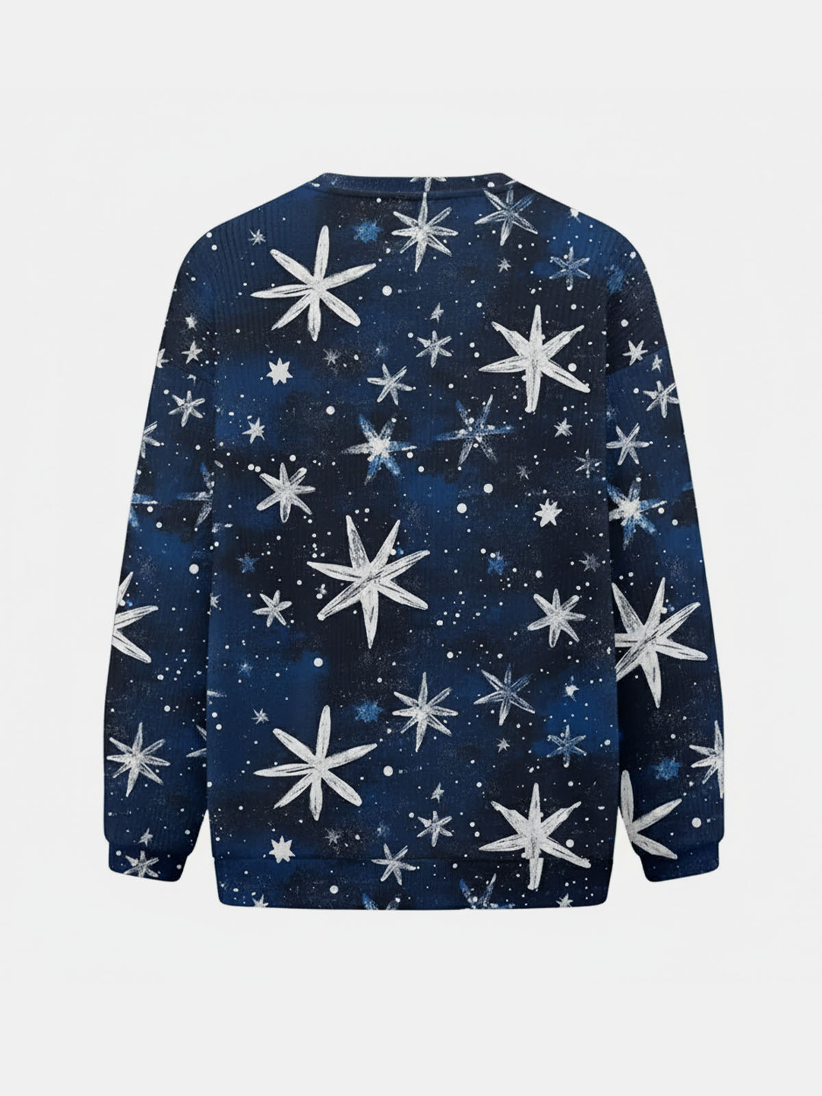 Navy and White Star Pattern Knitted Sweatshirt Eleven Oasis