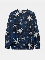 Navy and White Star Pattern Knitted Sweatshirt Eleven Oasis