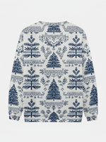 Beautiful Christmas Trees Knitted Crewneck Sweatshirt Eleven Oasis
