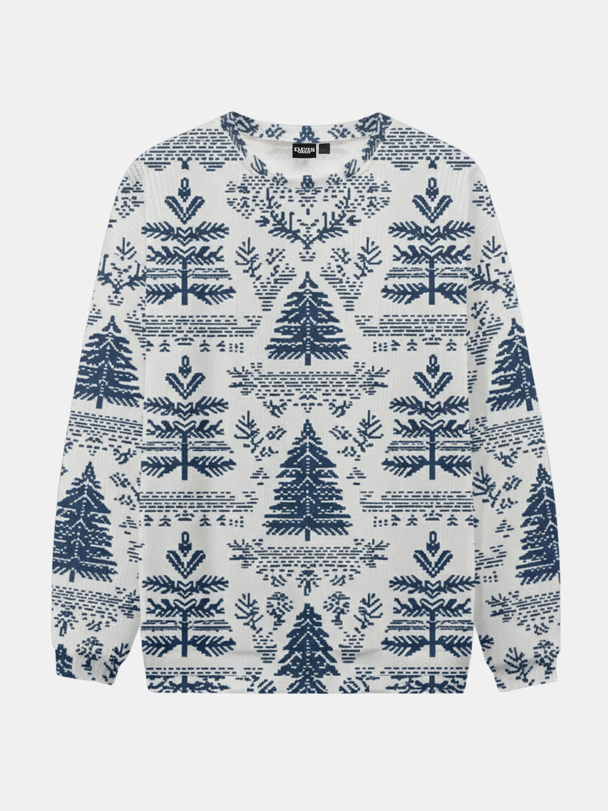 Beautiful Christmas Trees Knitted Crewneck Sweatshirt Eleven Oasis
