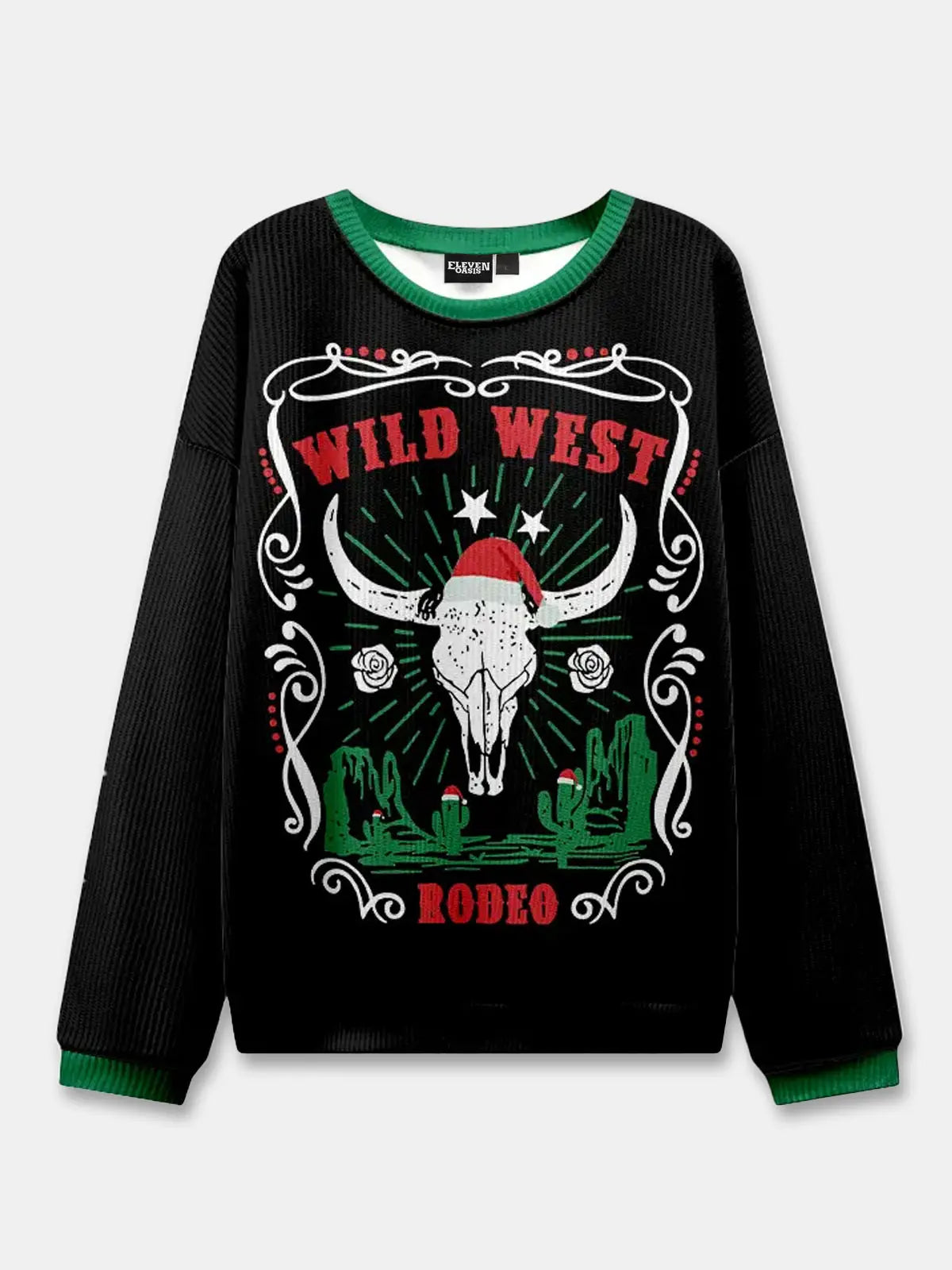 Ugly Christmas Cowboy Cat Meowdy Sweater Eleven Oasis