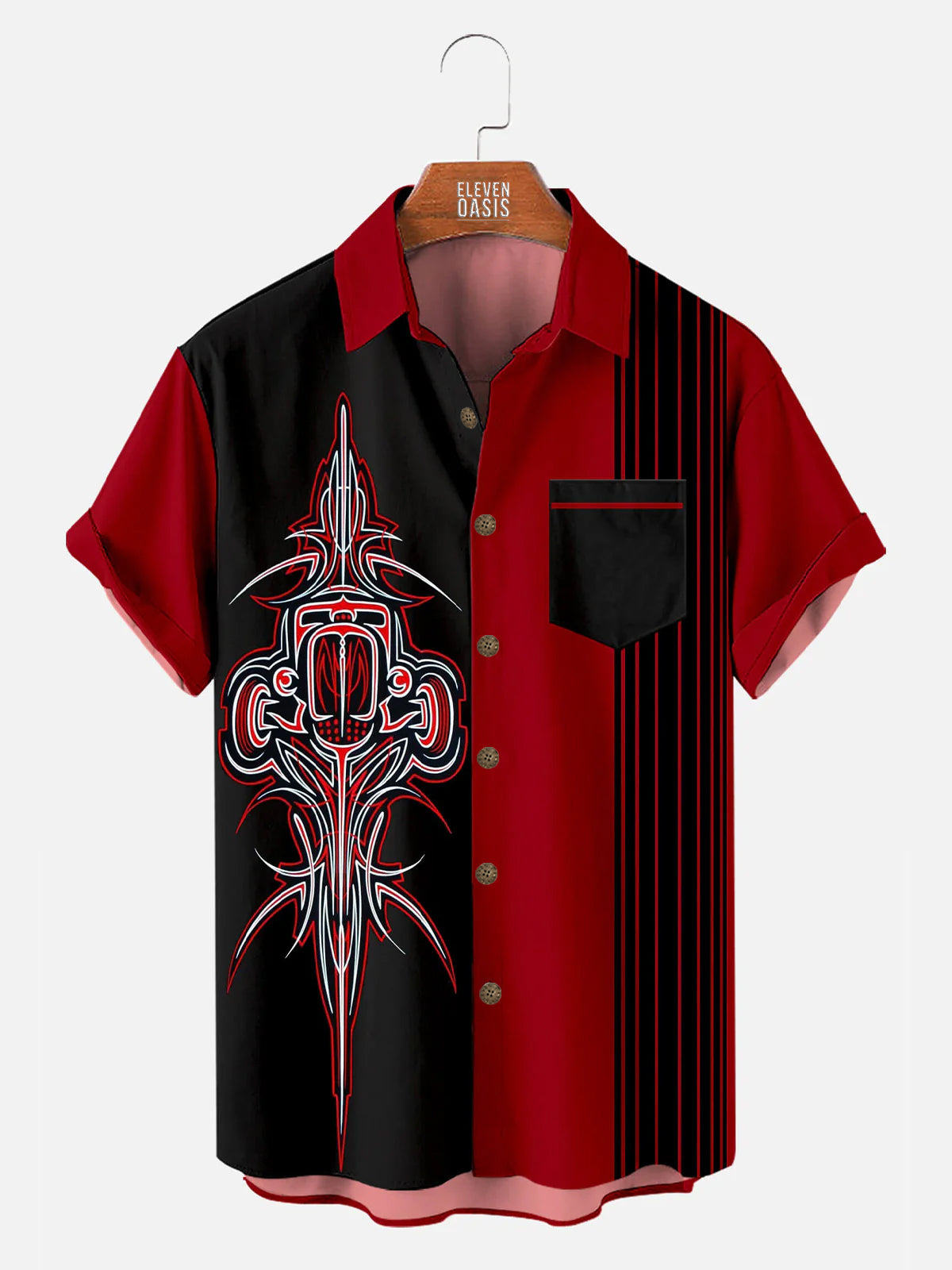 Automotive Stripe Short Sleeve ShirtMens short sleeve shirts Big and tall Mens shirts Short sleeve shirts for men Mens 4xl shirts Casual short sleeve shirts