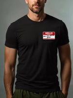 Hello Not Your Average Driver Name Tag Cotton T-Shirt Eleven Oasis