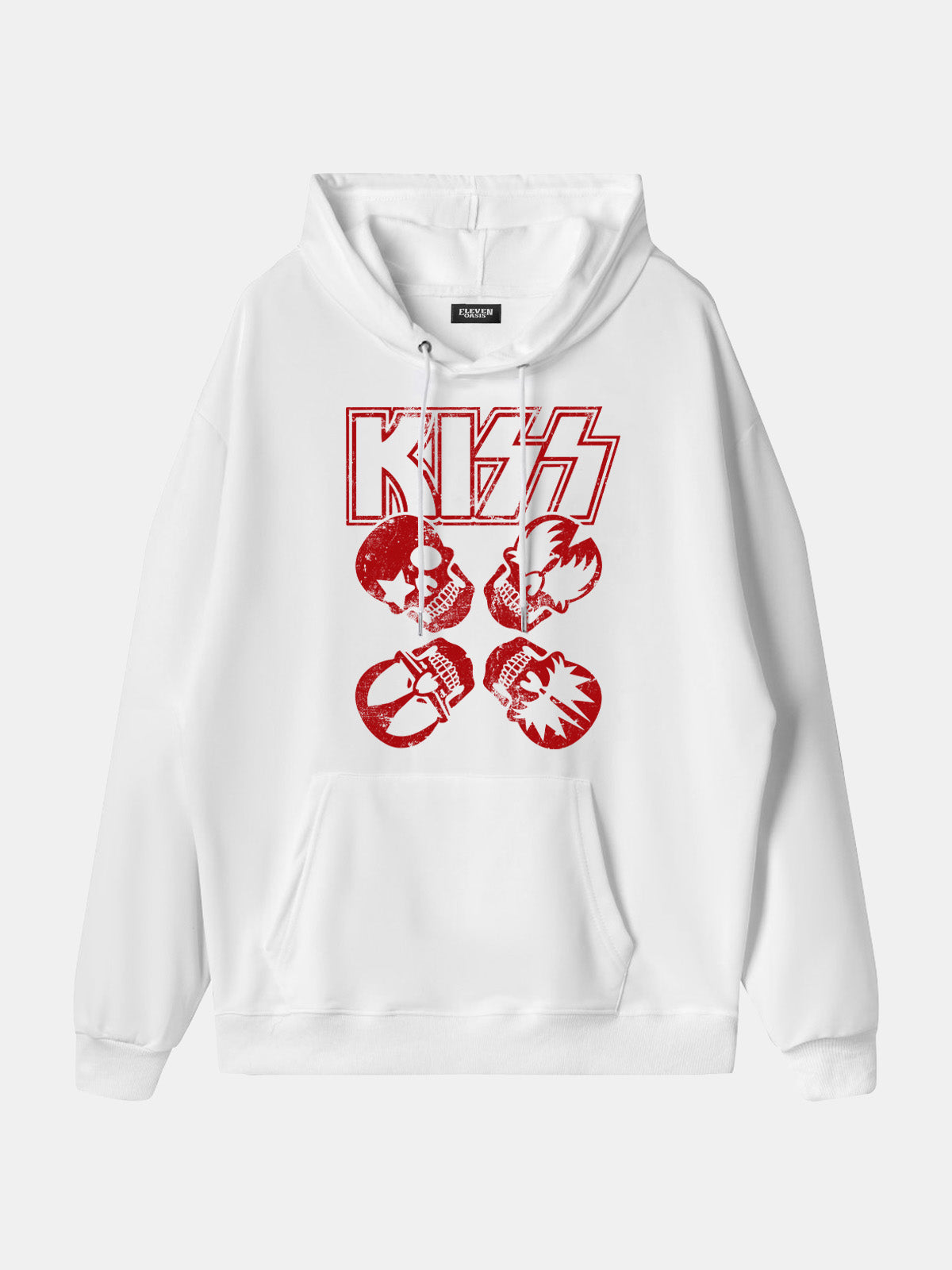 KISS Logo Band Faces Graphic Hoodie Eleven Oasis