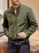 Men's Suede-Feel Bomber Jacket ElevenOasis