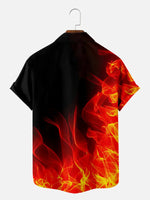 Car Flame Contrast Color Short Sleeve Shirt Eleven Oasis