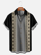 Tall Men's Aztec Border Geometric Short Sleeve Shirt ElevenOasis