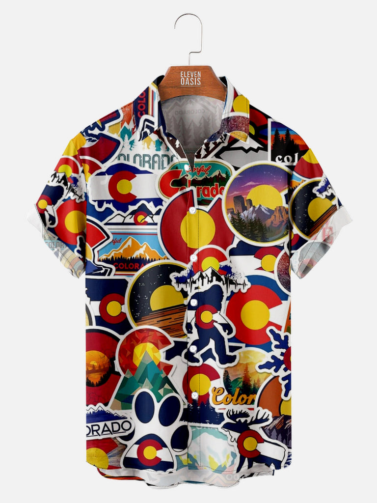 Men's Colorado State Inspired Short Sleeve ShirtMens short sleeve shirts Big and tall Mens shirts Short sleeve shirts for men Mens 4xl shirts Casual short sleeve shirts