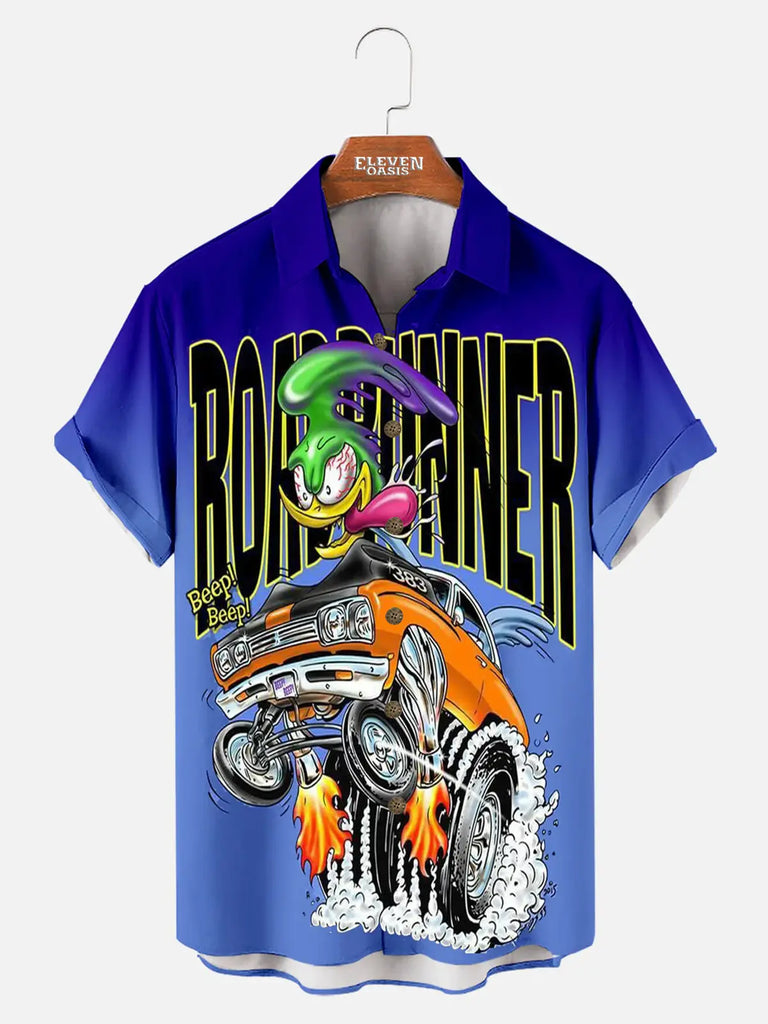 Automotive Hot Rod Ombre Short Sleeve Shirt Eleven Oasis