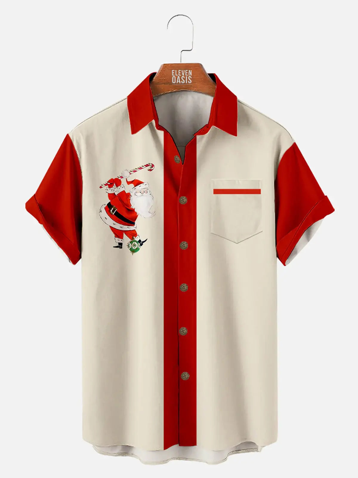 Men's Santa Christmas Golf Short Sleeve Shirt
