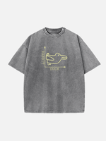 Duck vs Rabbit Optical Illusion Math Humor Acid Wash Cotton T-Shirt Eleven Oasis