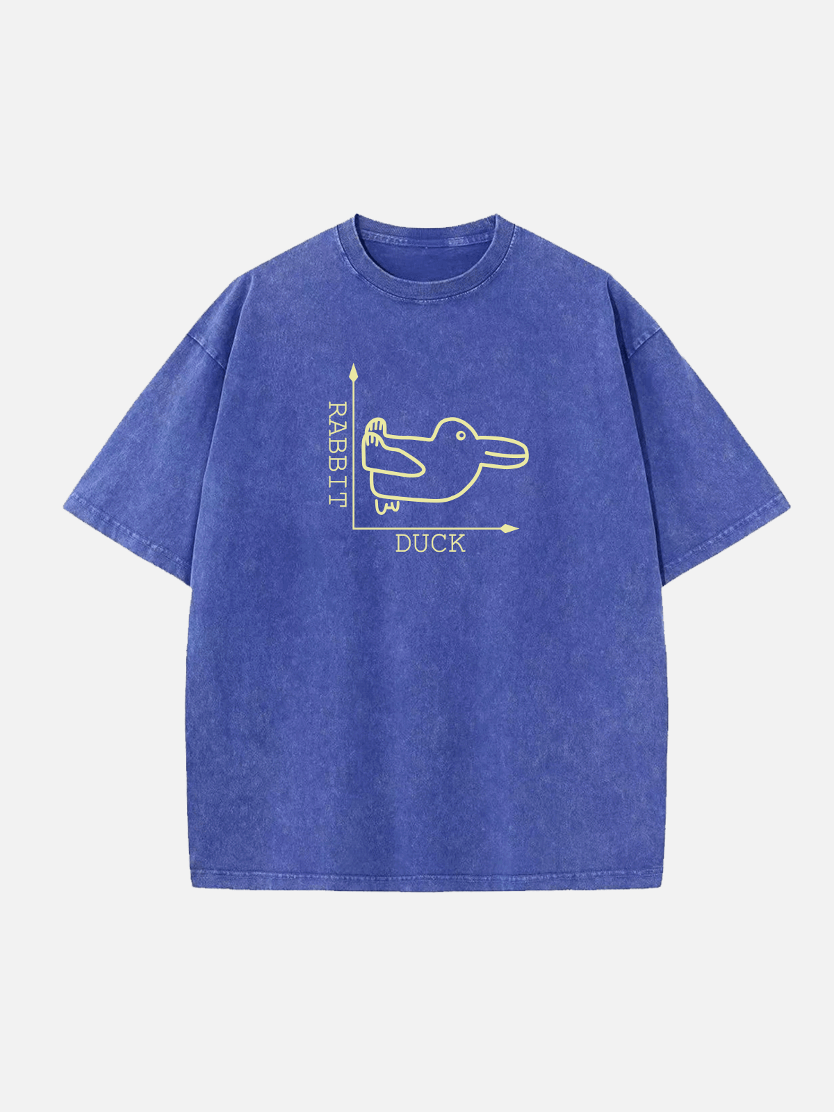 Men's Easter Cotton Round Neck Short Sleeve T-Shirt Duck vs Rabbit Math Coordinates Eleven Oasis