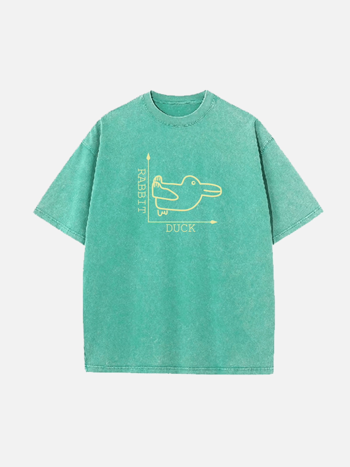 Men's Easter Cotton Round Neck Short Sleeve T-Shirt Duck vs Rabbit Math Coordinates Eleven Oasis