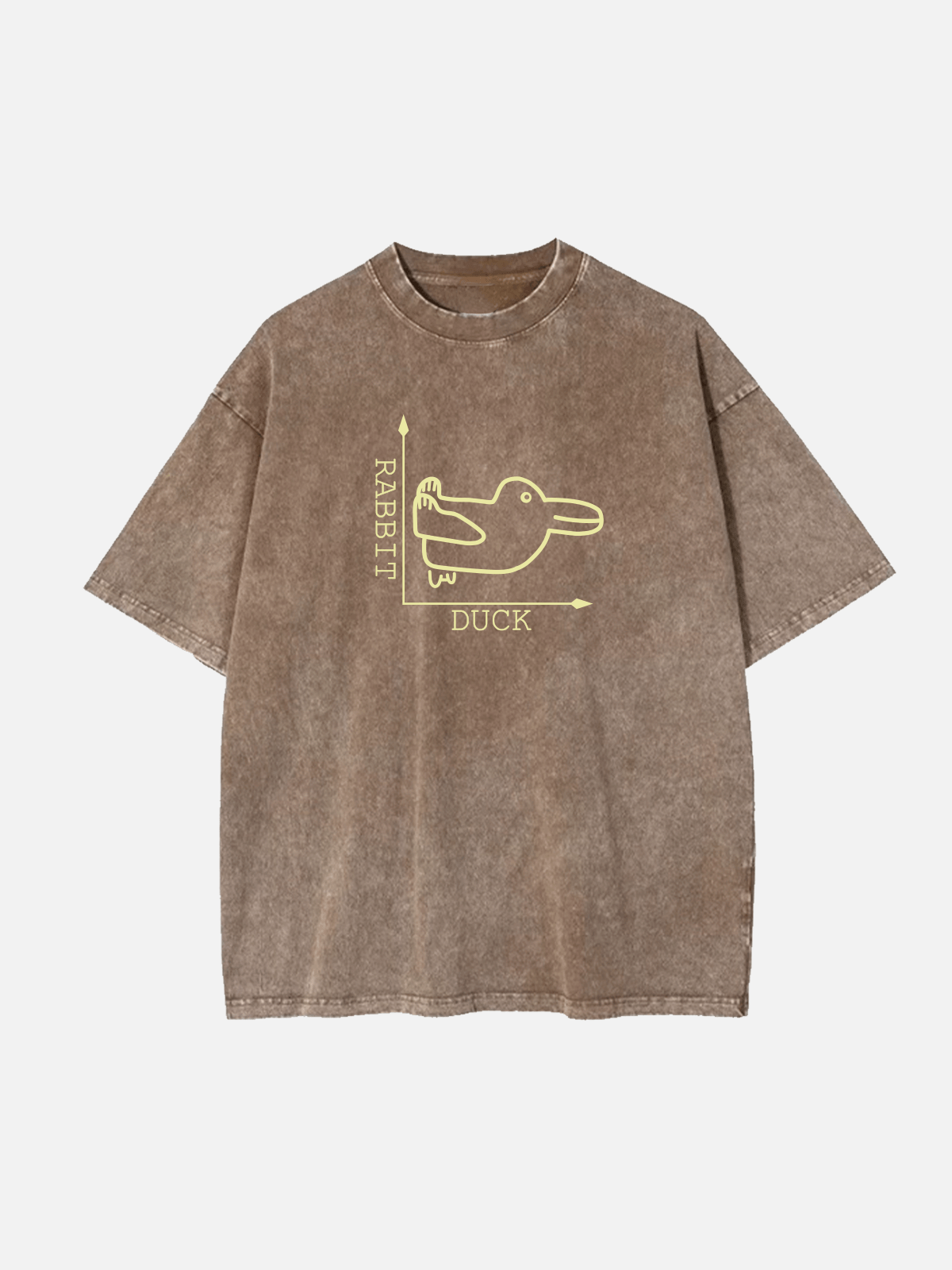 Men's Easter Cotton Round Neck Short Sleeve T-Shirt Duck vs Rabbit Math Coordinates Eleven Oasis