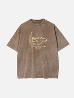 Duck vs Rabbit Optical Illusion Math Humor Acid Wash Cotton T-Shirt Eleven Oasis