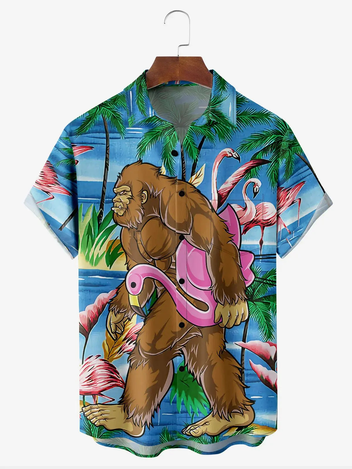 Men's Big Foot at the Beach Short Sleeve Casual ShirtMens short sleeve shirts Big and tall Mens shirts Short sleeve shirts for men Mens 4xl shirts Casual short sleeve shirts