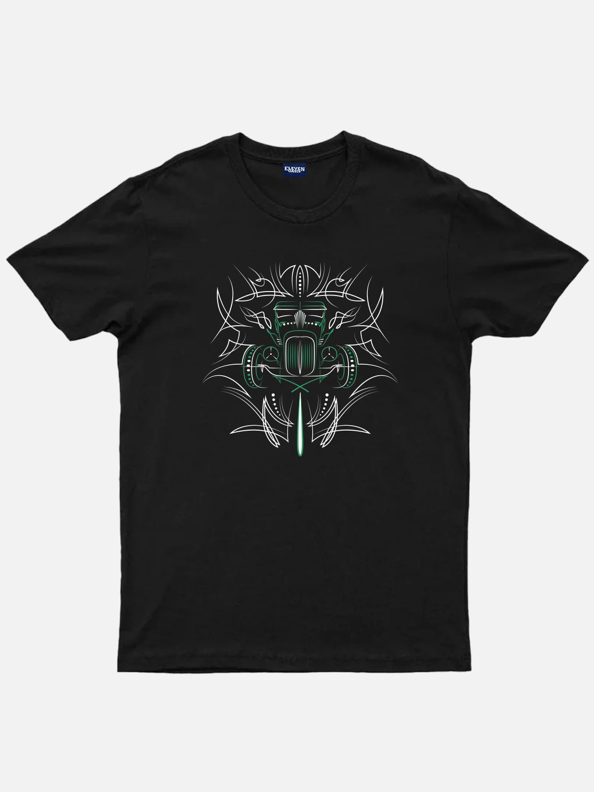 Men’s HotRod & Automotive Basic Cotton Round Neck Short Sleeve T - Shirt Retro Pinstriping Eleven Oasis