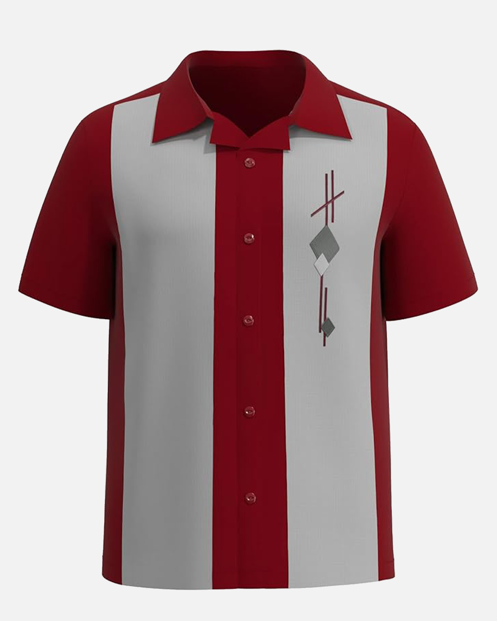 Men's Camp Collar Retro Vintage Bowling Short Sleeve Shirt Eleven Oasis