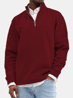 Men's Quarter-Zip Cotton Blend Sweatshirt ElevenOasis