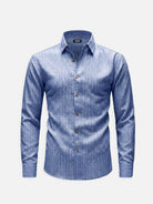 Men's Subtle Sheen Striped Long Sleeve Shirt ElevenOasis