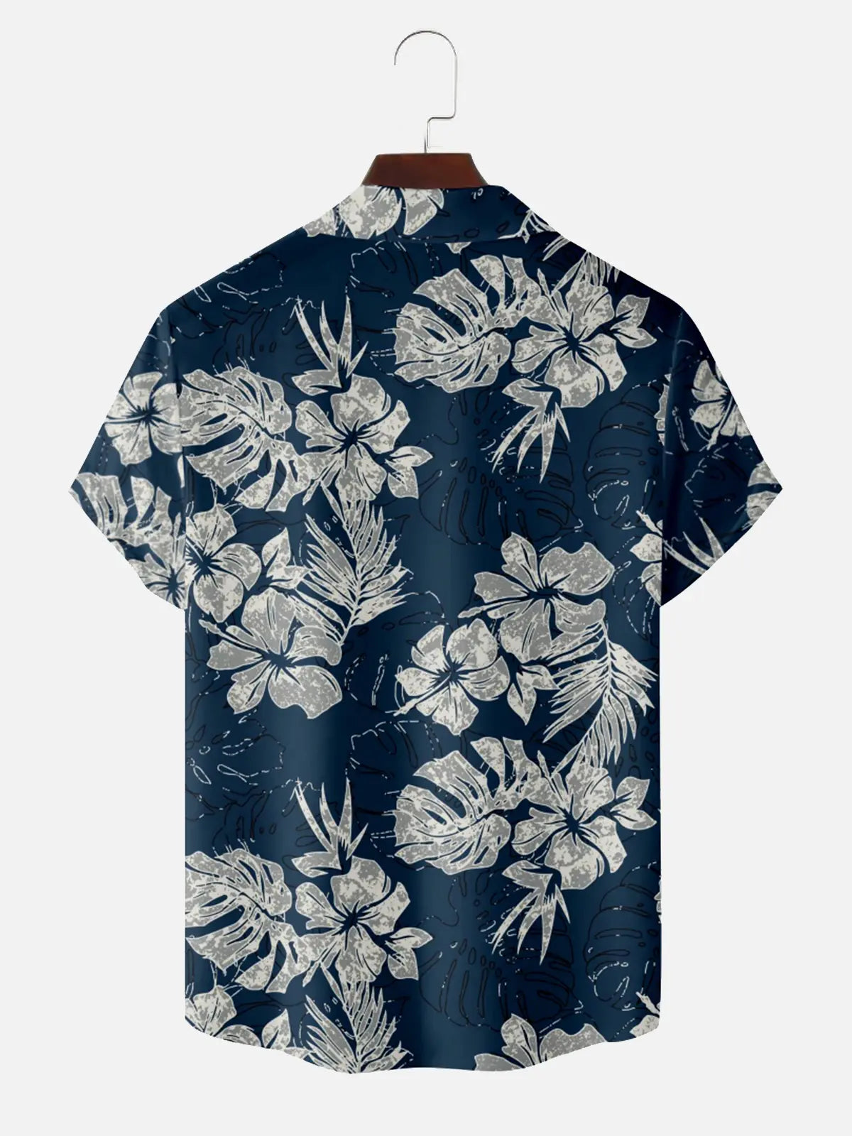 Men's Hawaiian Print Floral Foliage Short Sleeve Shirt ElevenOasis
