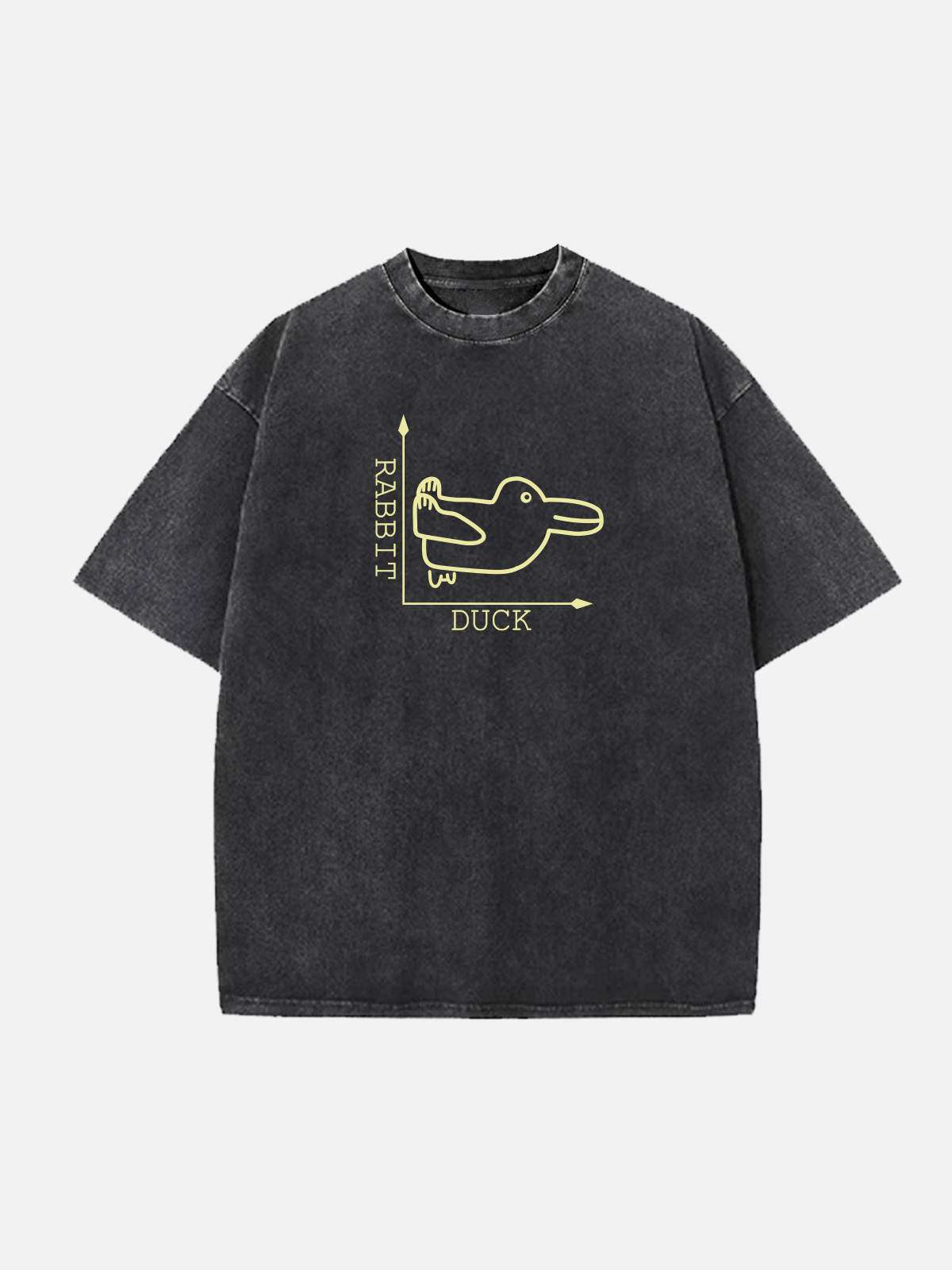 Men's Easter Cotton Round Neck Short Sleeve T-Shirt Duck vs Rabbit Math Coordinates Eleven Oasis