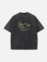 Duck vs Rabbit Optical Illusion Math Humor Acid Wash Cotton T-Shirt Eleven Oasis