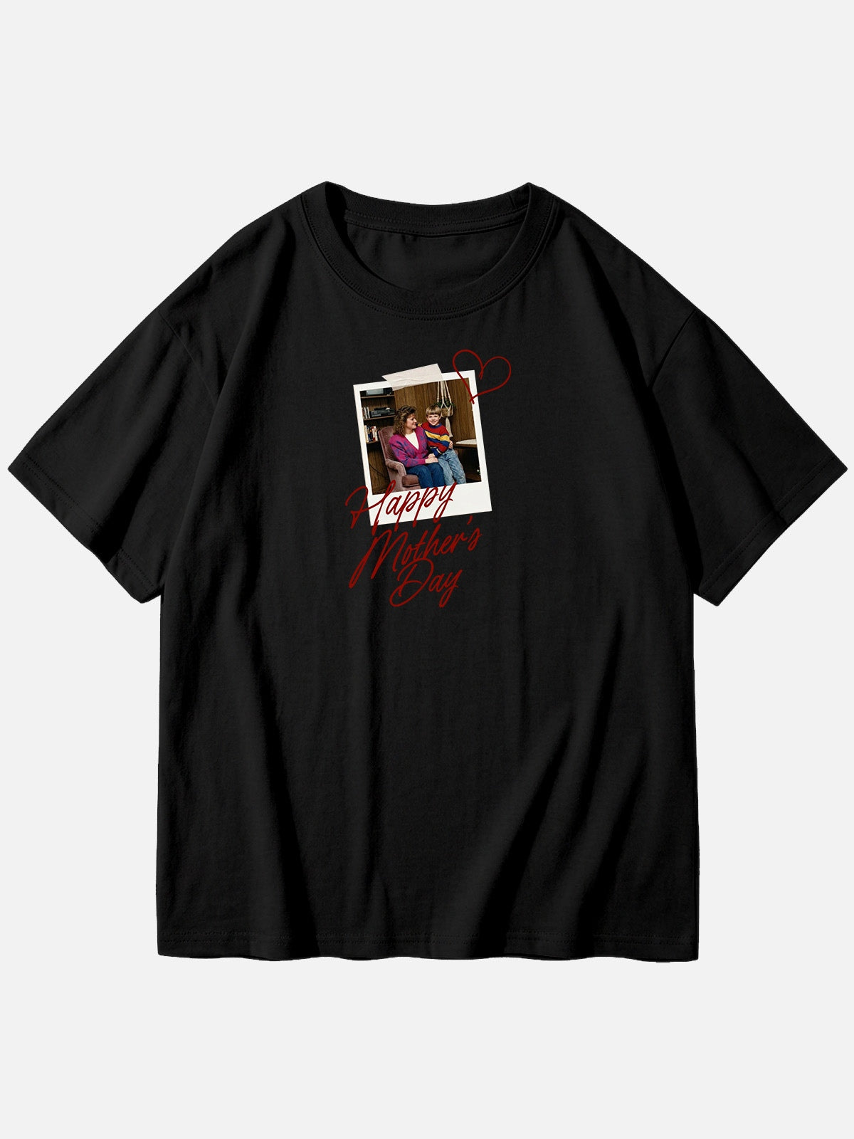 Custom Mother's Day Photo Cotton Short Sleeve T-Shirt Eleven Oasis