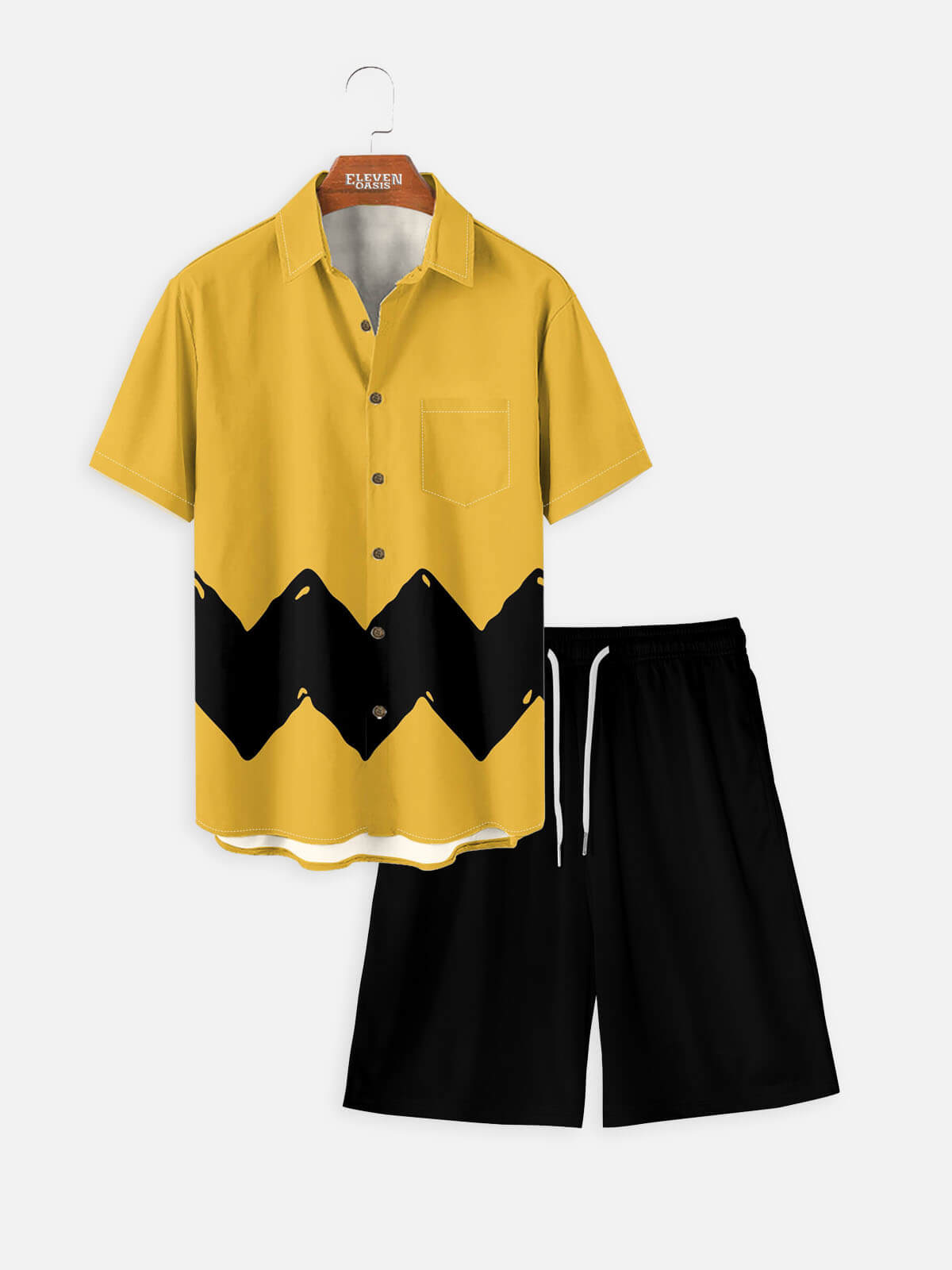 Men's Black Casual Drawstring Shorts ElevenOasis