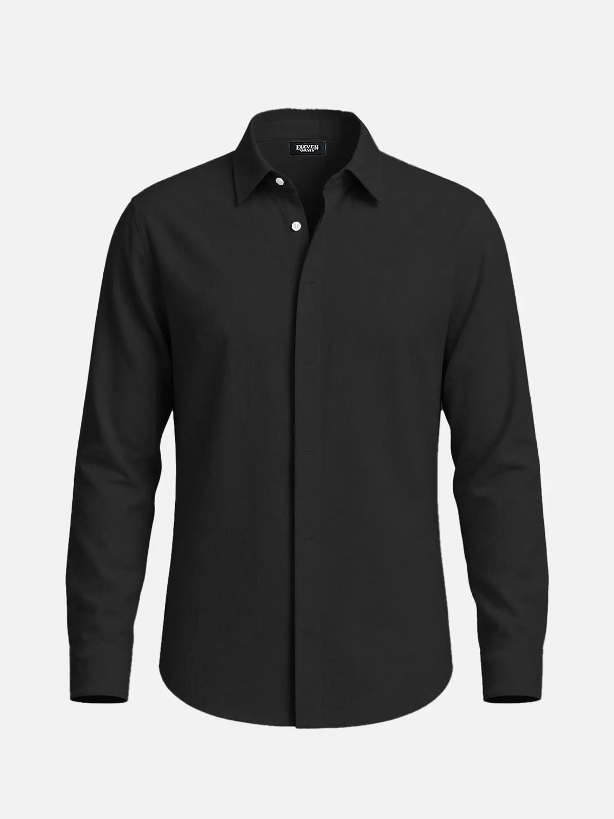 Men's Linen-Like Regular Fit Long Sleeve Shirt Eleven Oasis