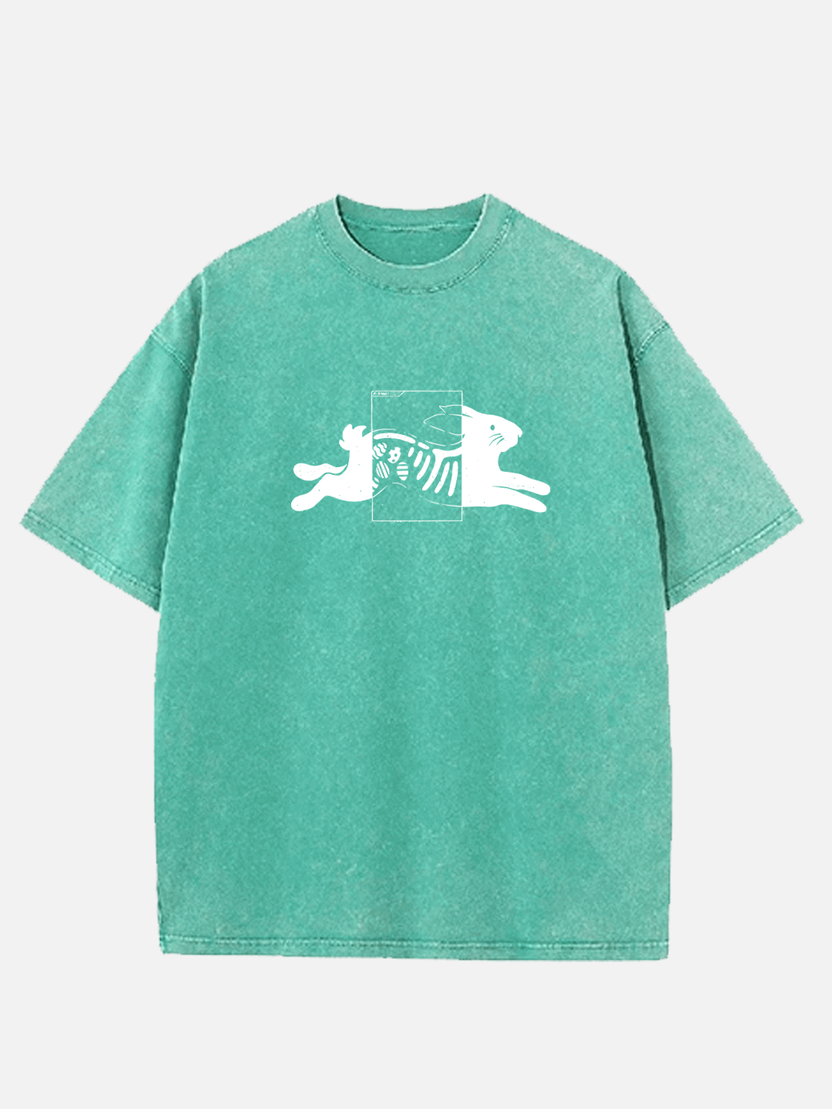 Men's Easter Cotton Round Neck Short Sleeve T-Shirt X-Ray Bunny Eleven Oasis