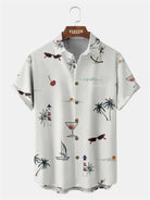 Men's Vacation Vibes Scattered Print Hawaiian Short Sleeve Shirt Eleven Oasis