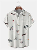 Men's Vacation Vibes Scattered Print Hawaiian Short Sleeve Shirt ElevenOasis