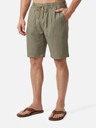 Men's Linen Cotton Blend Drawstring Shorts Eleven Oasis
