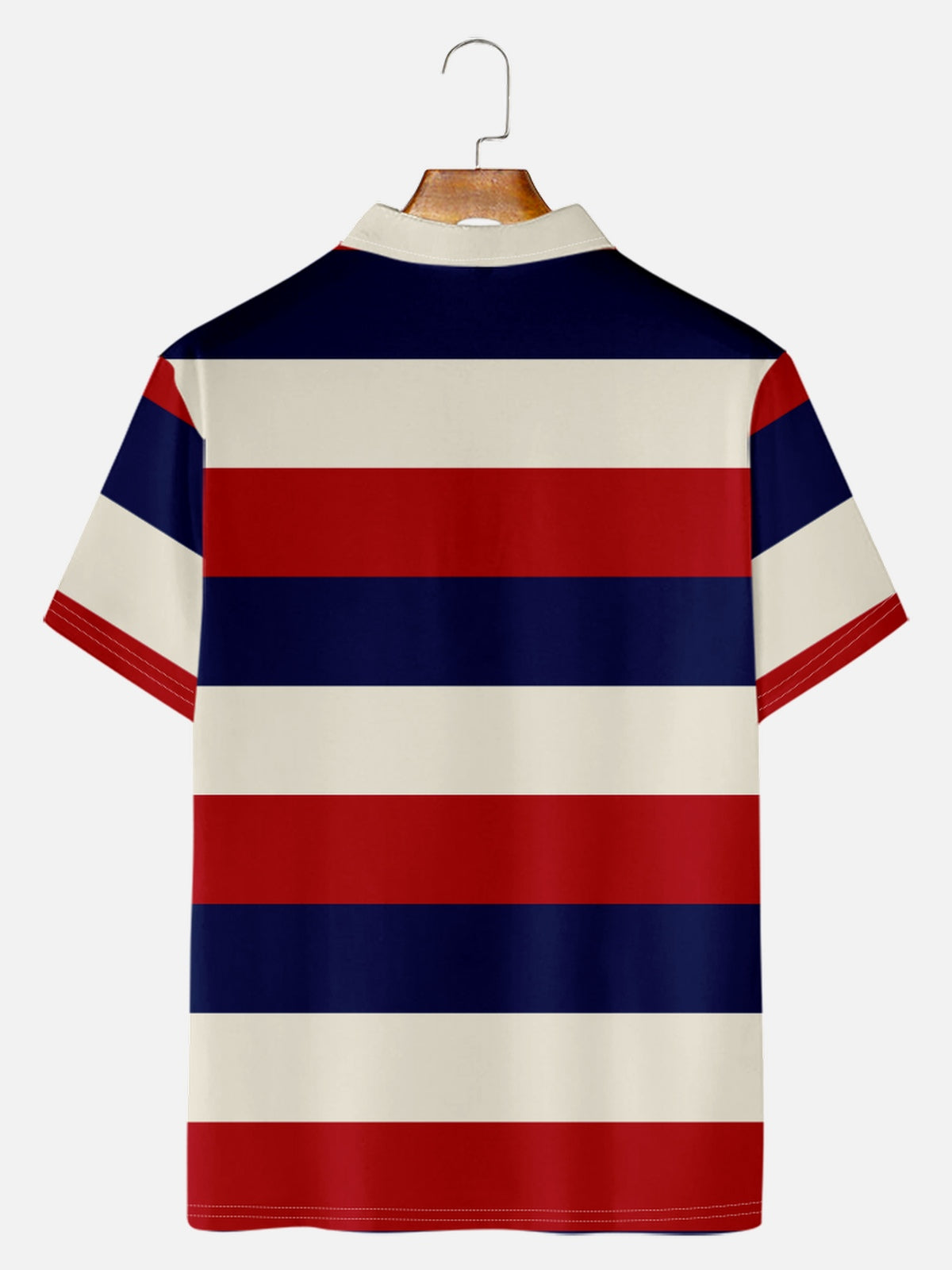 Men's Americana League Stripe Short Sleeve Polo Shirt Eleven Oasis