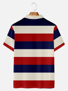 Men's Americana League Stripe Short Sleeve Polo Shirt Eleven Oasis