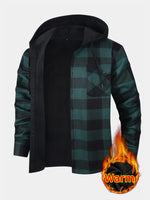 Men's Hooded Fleece Lined Flannel Shirt Jacket Eleven Oasis