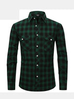 Men's Plaid Button-Down Long Sleeve Shirt Eleven Oasis