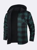 Men's Hooded Fleece Lined Flannel Shirt Jacket Eleven Oasis