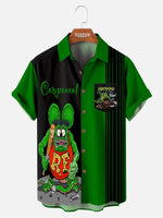 Tall Men's Rat Fink Hot Rod Stripe Short Sleeve Shirt Eleven Oasis