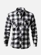Men's Brushed Buffalo Check Double Pocket Long Sleeve Flannel Shirt Eleven Oasis