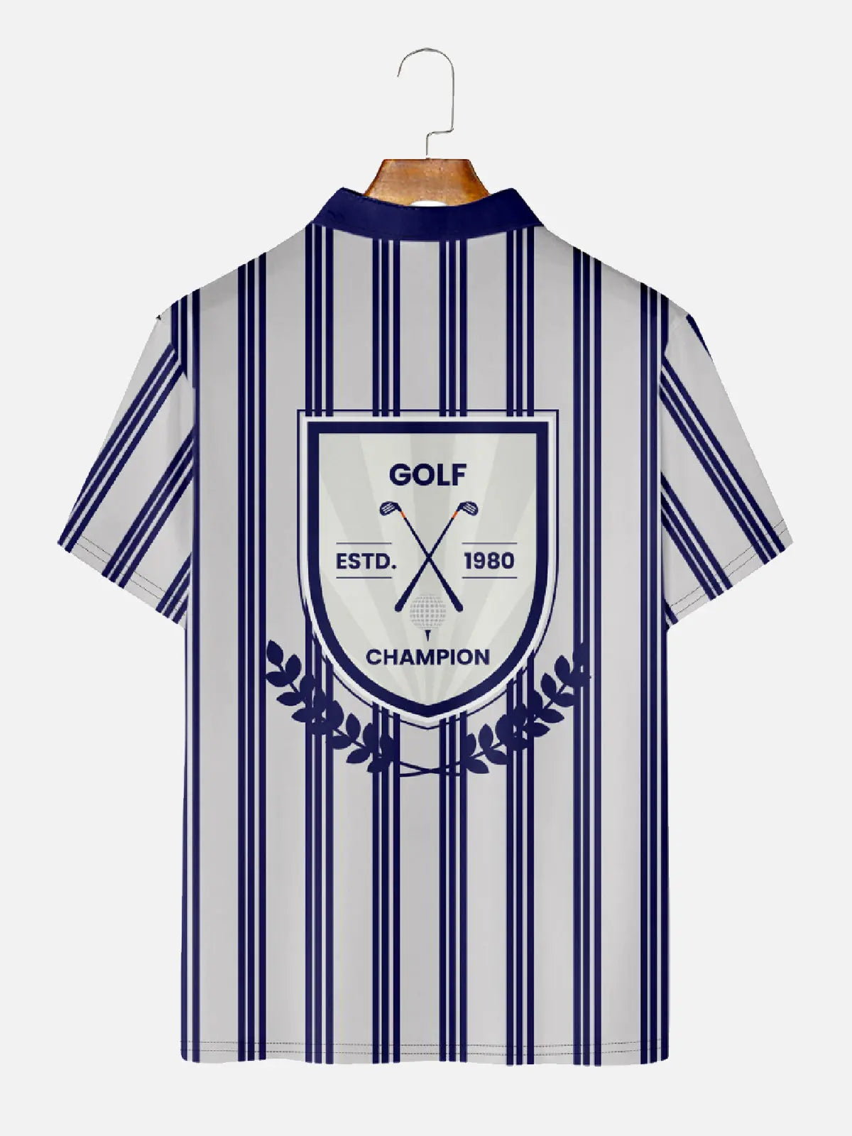 Men's Men Stripey Golf Club Short Sleeve Polo ShirtMens short sleeve shirts Big and tall Mens shirts Short sleeve shirts for men Mens 4xl shirts Casual short sleeve shirts
