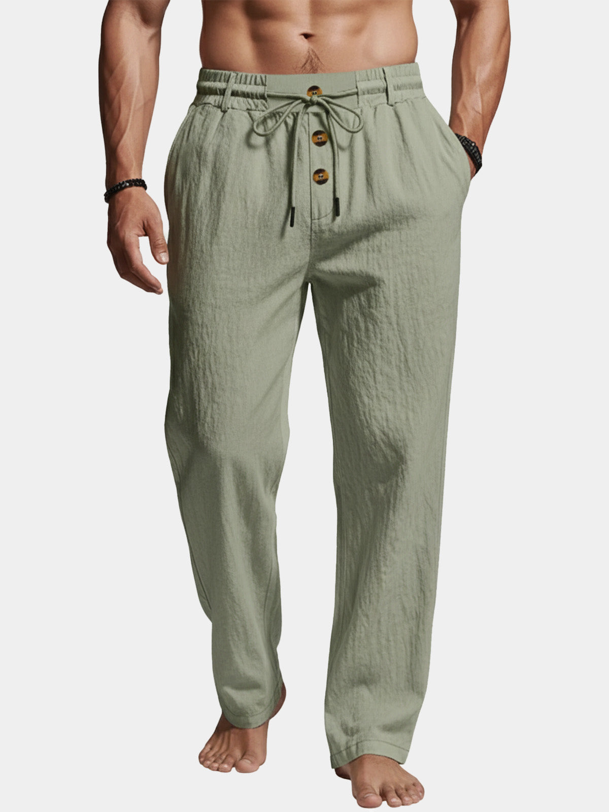 Men's Linen Blend Wide Leg Lounge Pants ElevenOasis