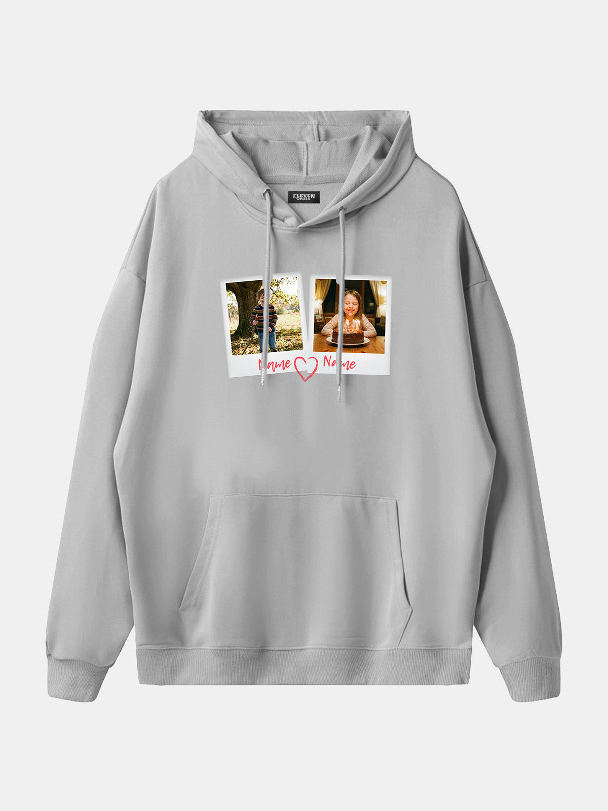 Custom Photos & Names Hoodie Eleven Oasis