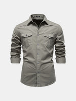 Men's Workwear Slim Fit Long Sleeve Shirt Eleven Oasis