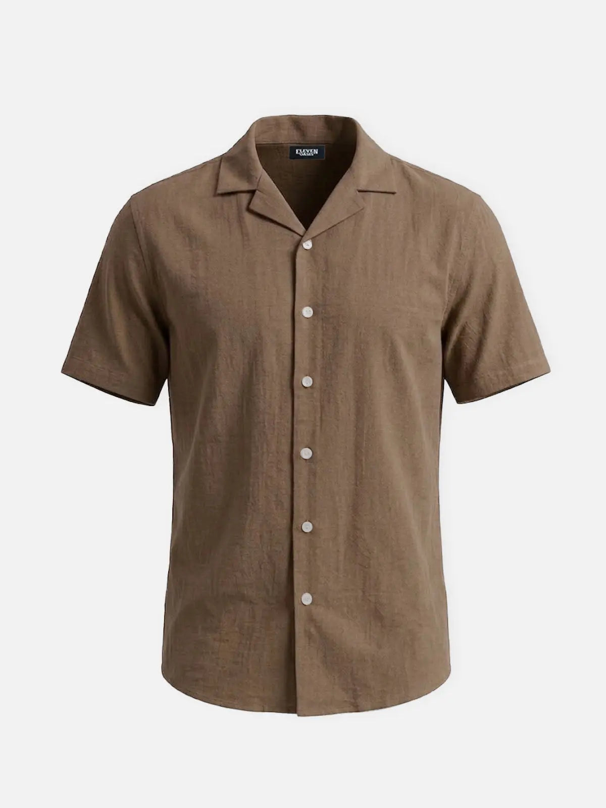 Men's Cotton-Linen Blend Short Sleeve Shirt ElevenOasis